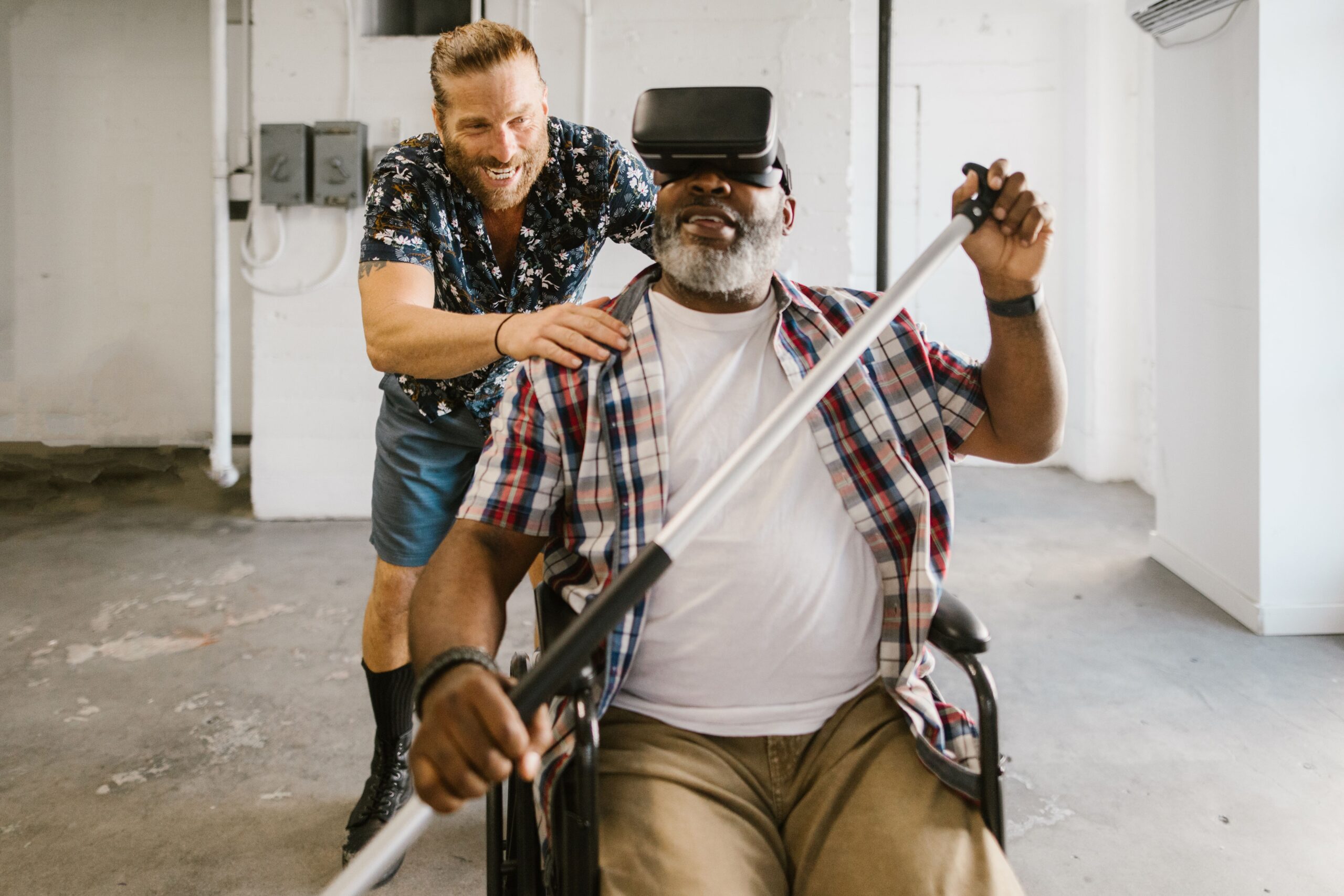 Participant completing an occupational therapy activity using virtual reality